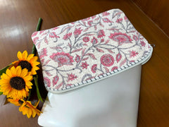 Hand Block Print Cotton Laptop Bag, Wholesale Laptop Sleeve For Office, Quilted Laptop Protector